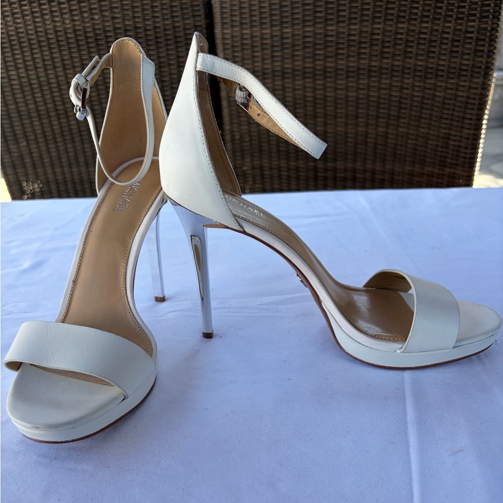 Michael Kors White Heels , Size 8.5